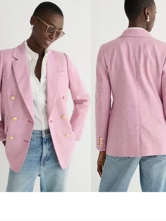 J. Crew Jackets & Blazers - J Crew Bristol Blazer in Stretch Linen Blend, Vintage Raspberry White